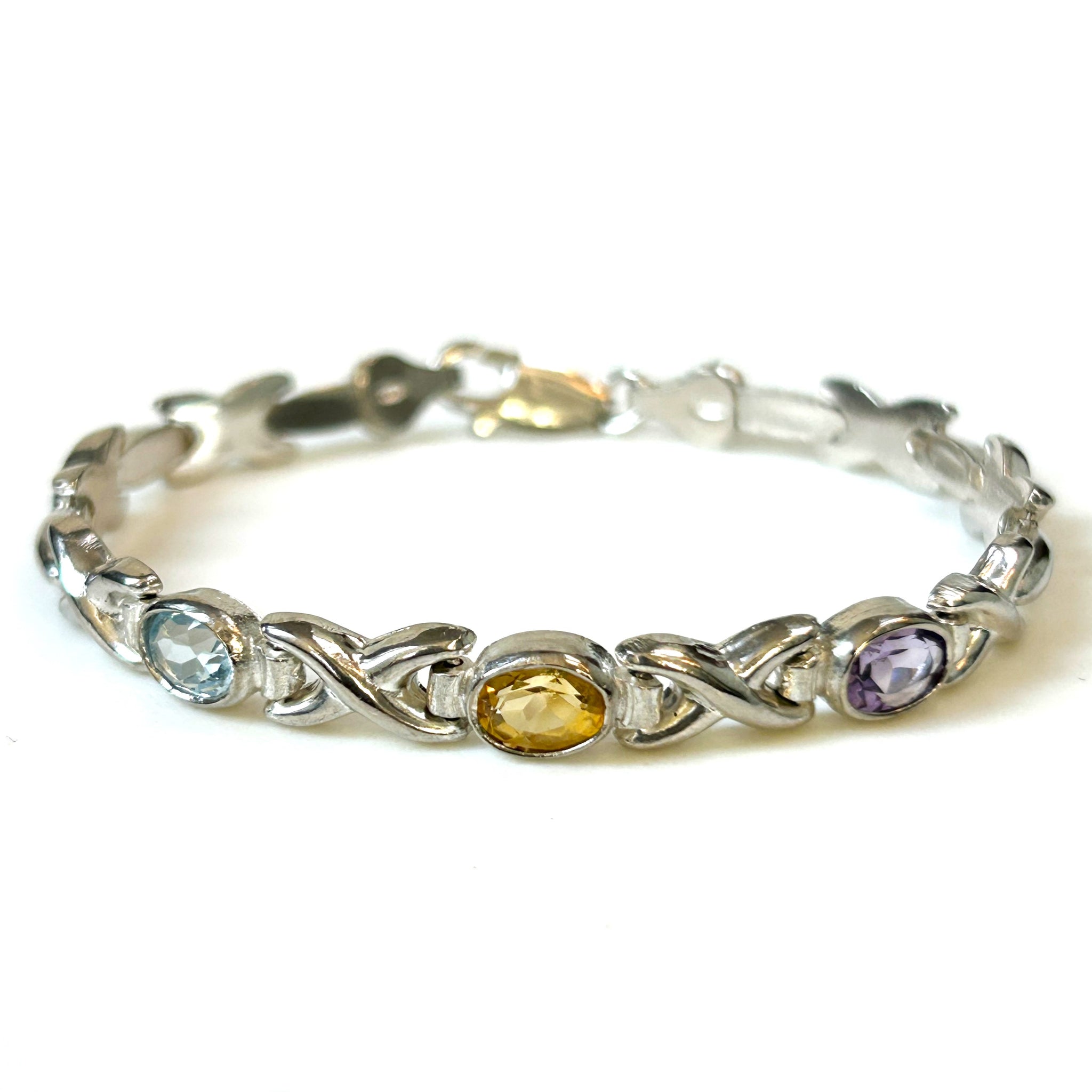 Silver Bracelet with Gemstones