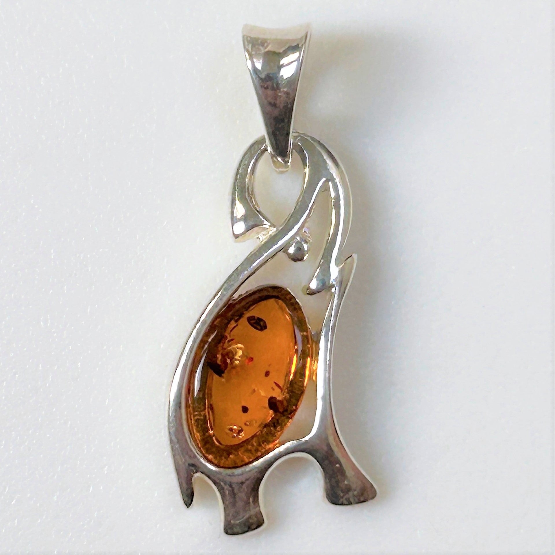 Sterling Silver and Amber “Elephant” Pendant