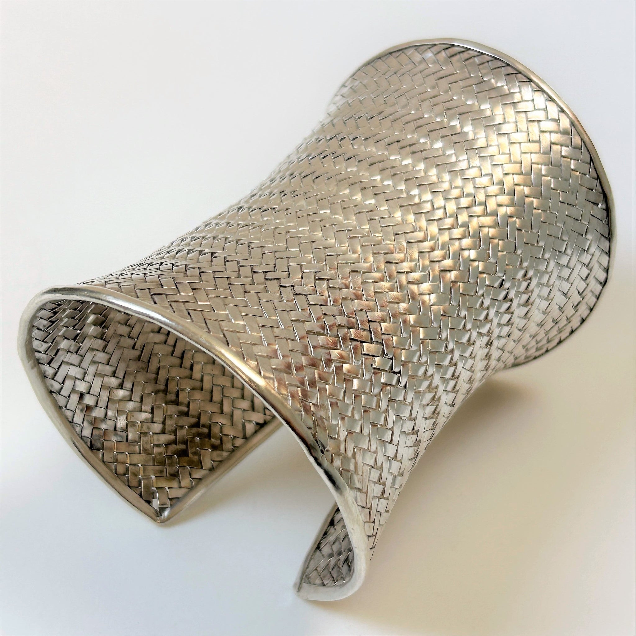 Broad Vintage Silver Arm Cuff Bracelet