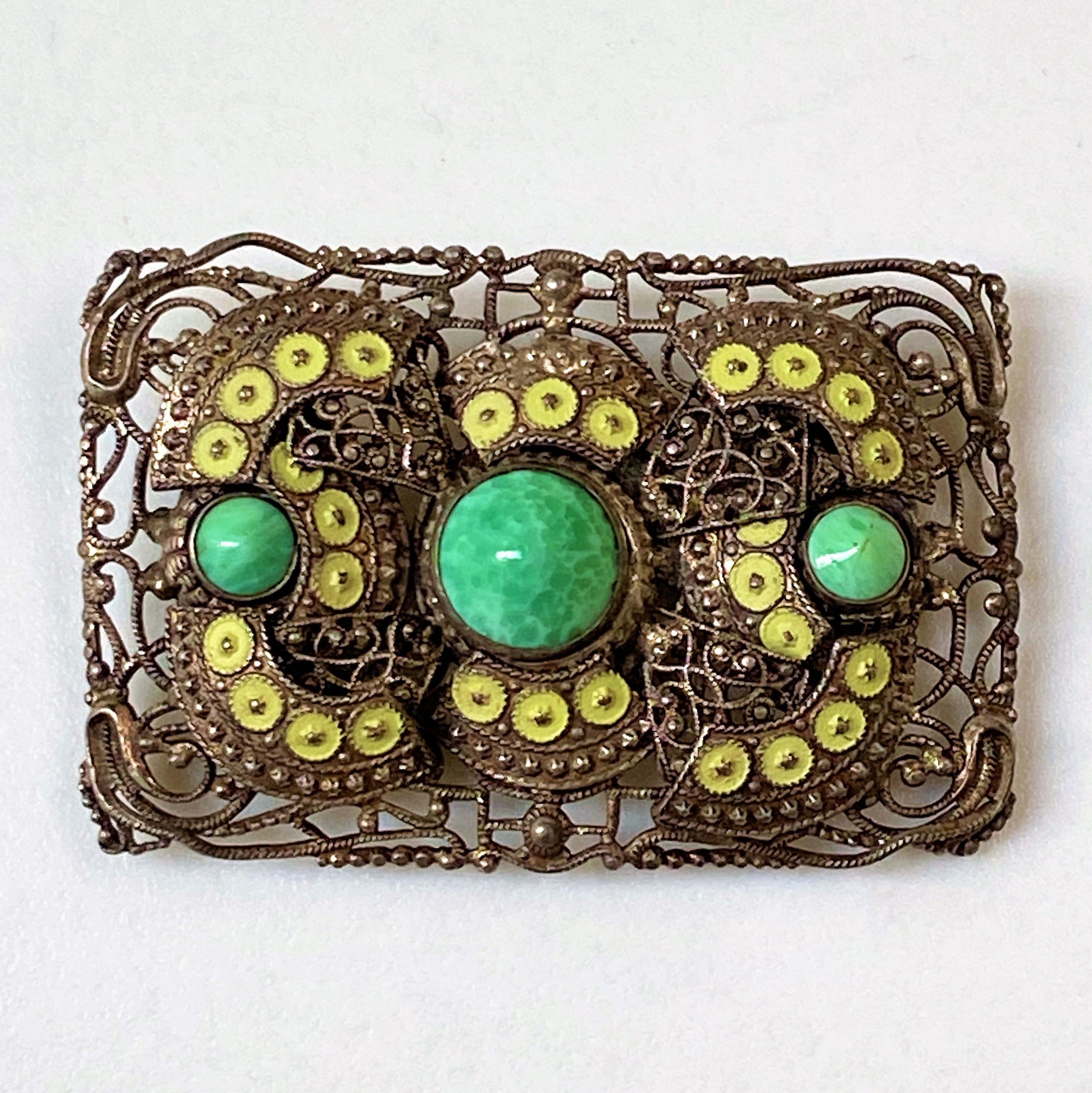 Vintage Yellow Metal Brooch