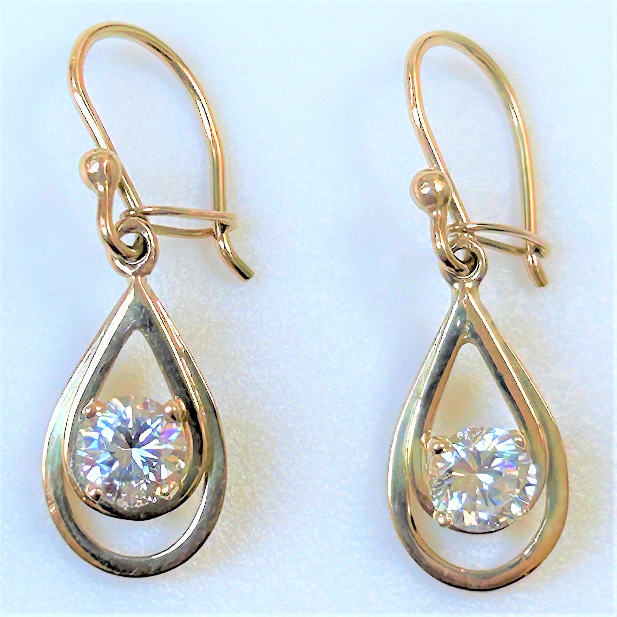 9ct Gold and Quartz Drop Earrings
