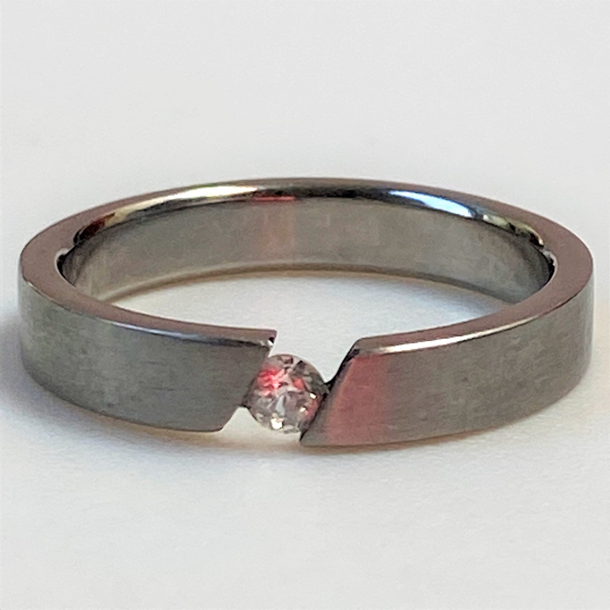 Titanium and Cubic Zirconium Men’s Ring