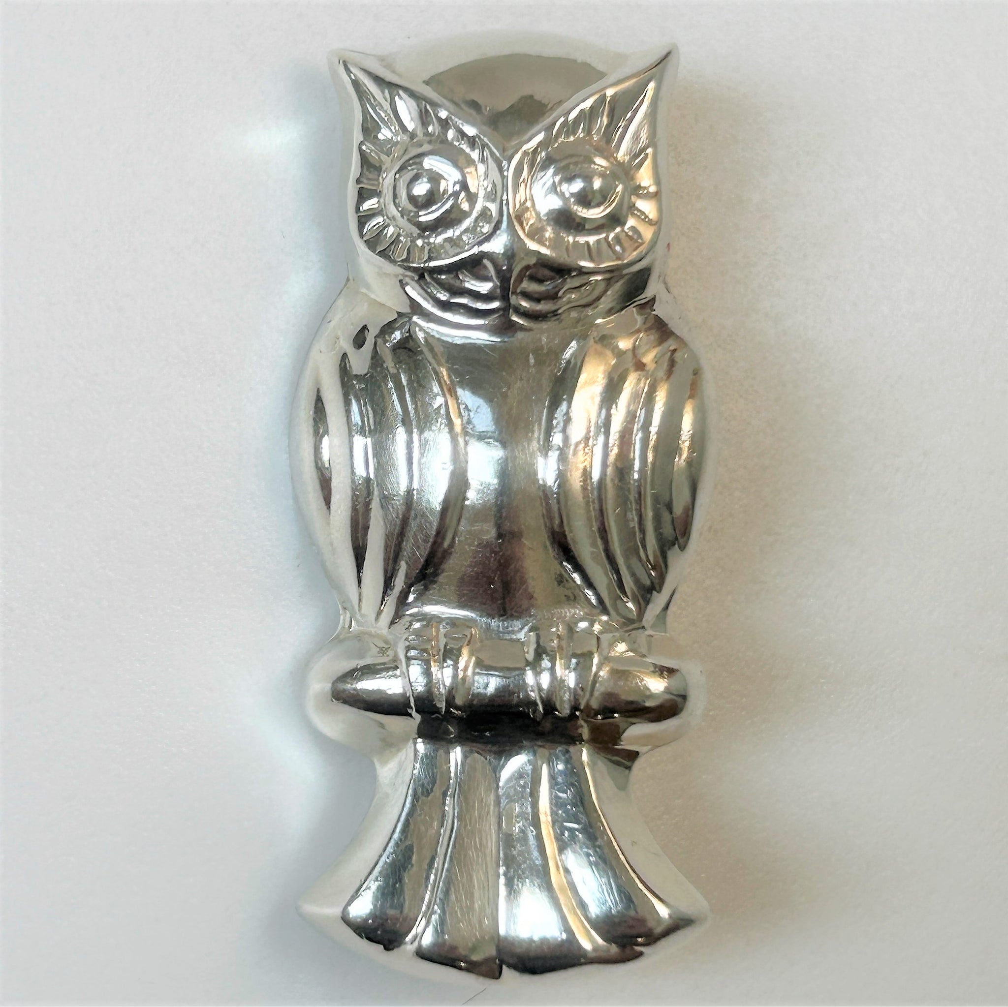 Large Silver Owl Brooch