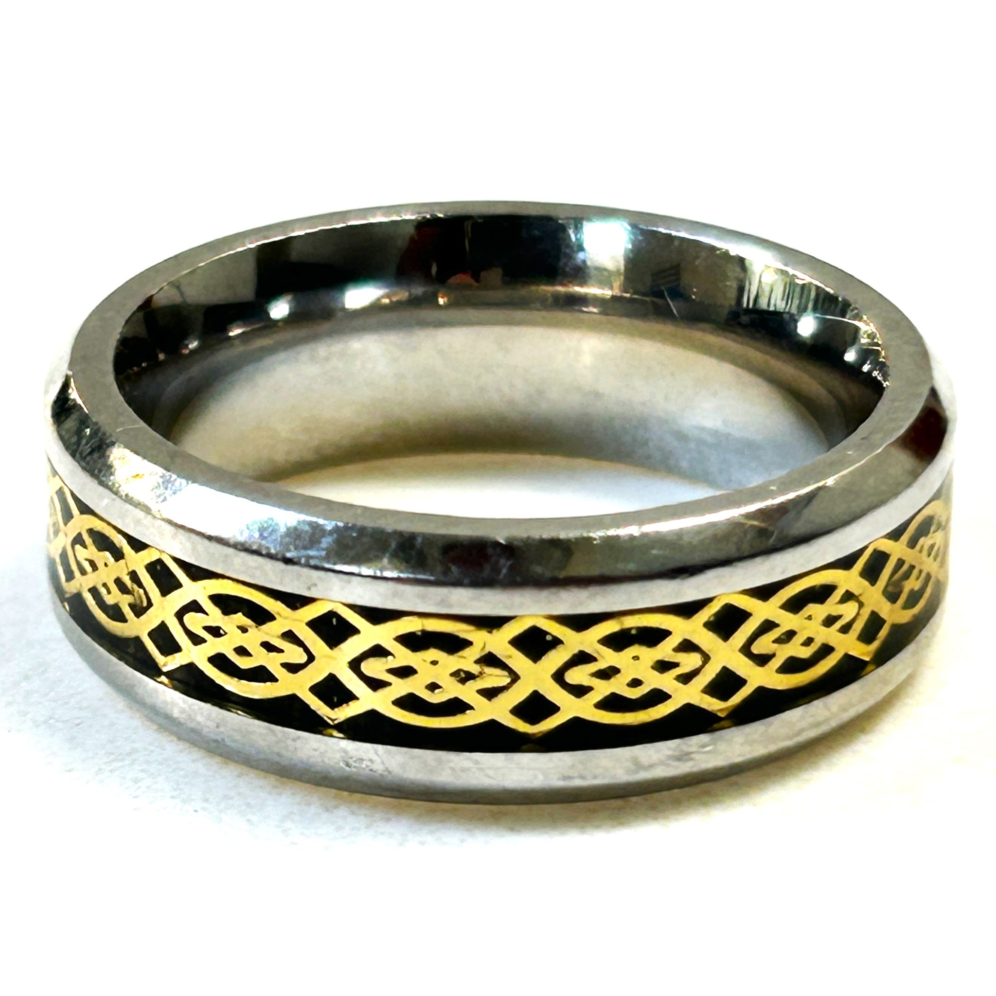 Titanium and Gilded Decorative Man’s Ring