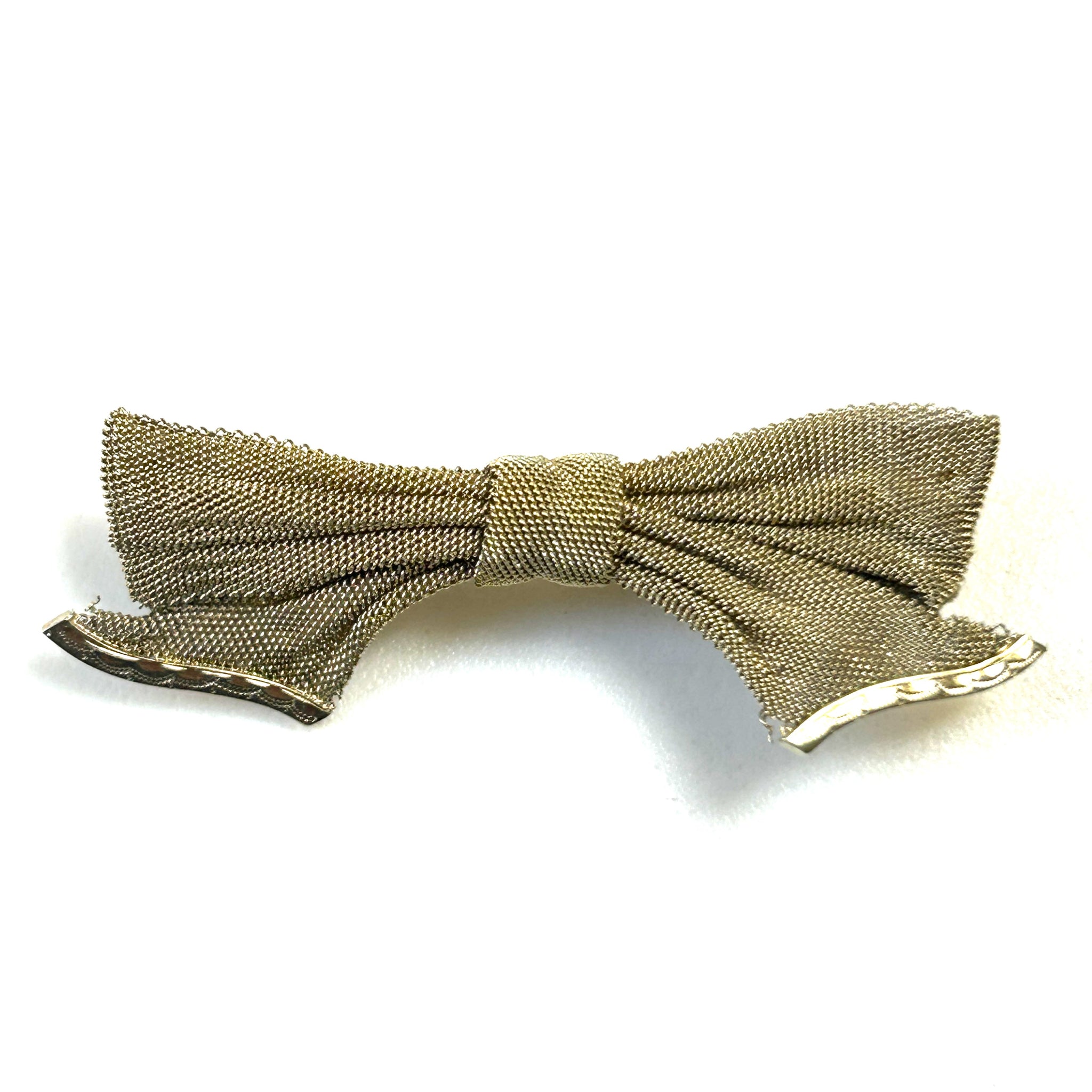 Antique 15ct Gold “Bow” Mesh Bar Brooch