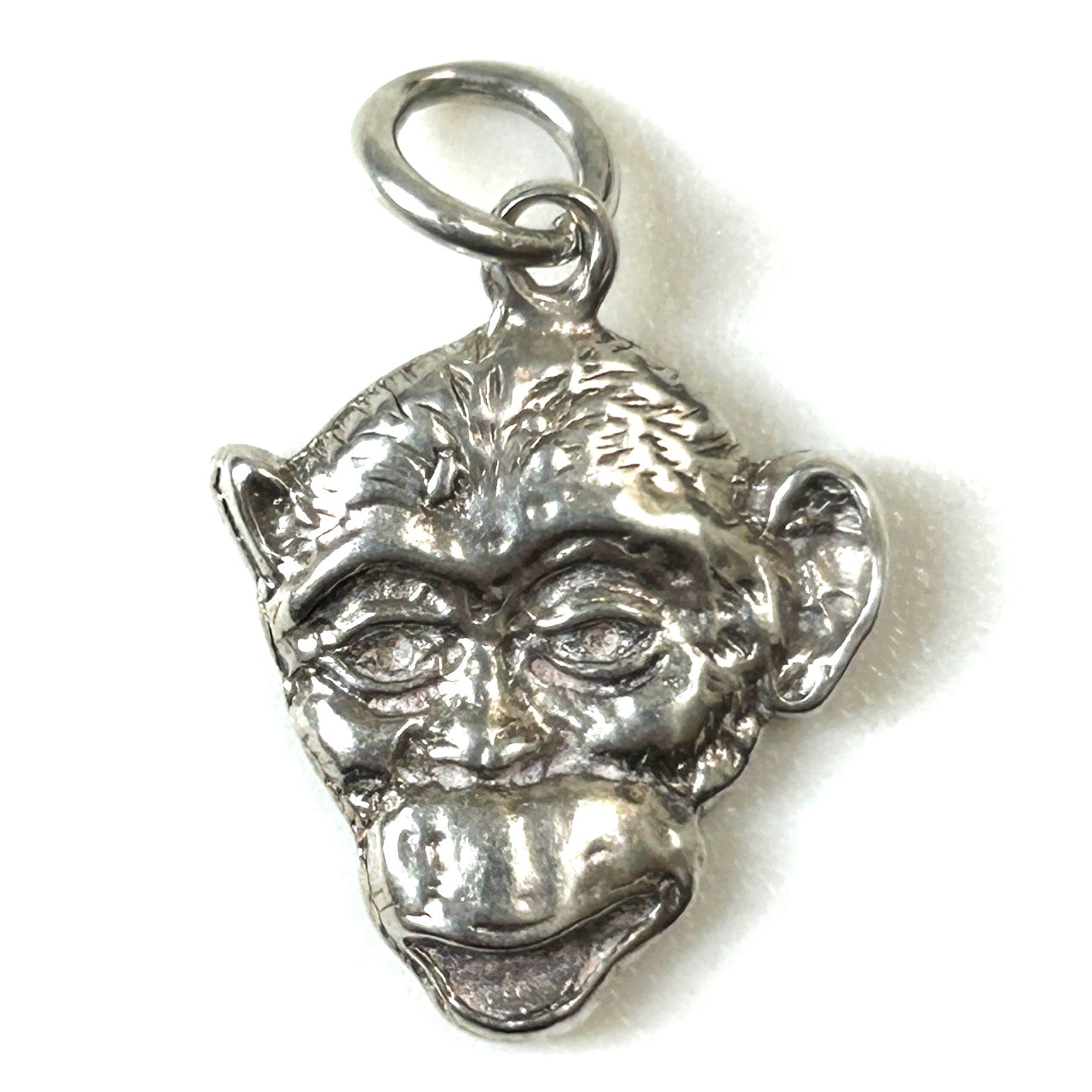 Miniature Silver “Monkey’s Head” Charm Pendant