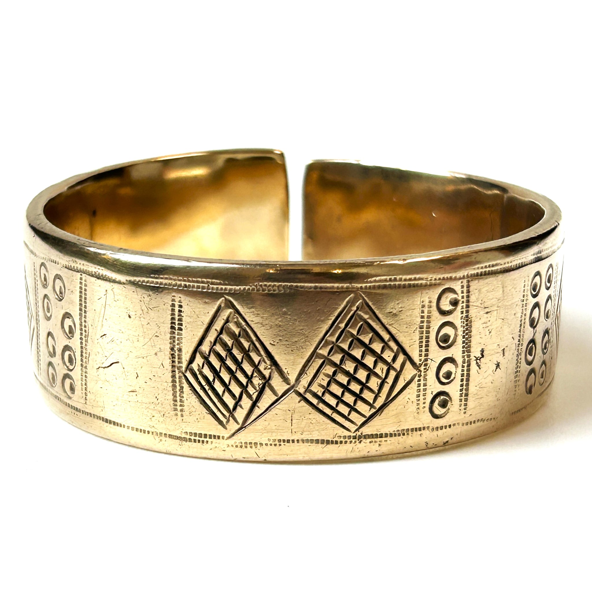 Heavy Vintage Brass Bangle Bracelet