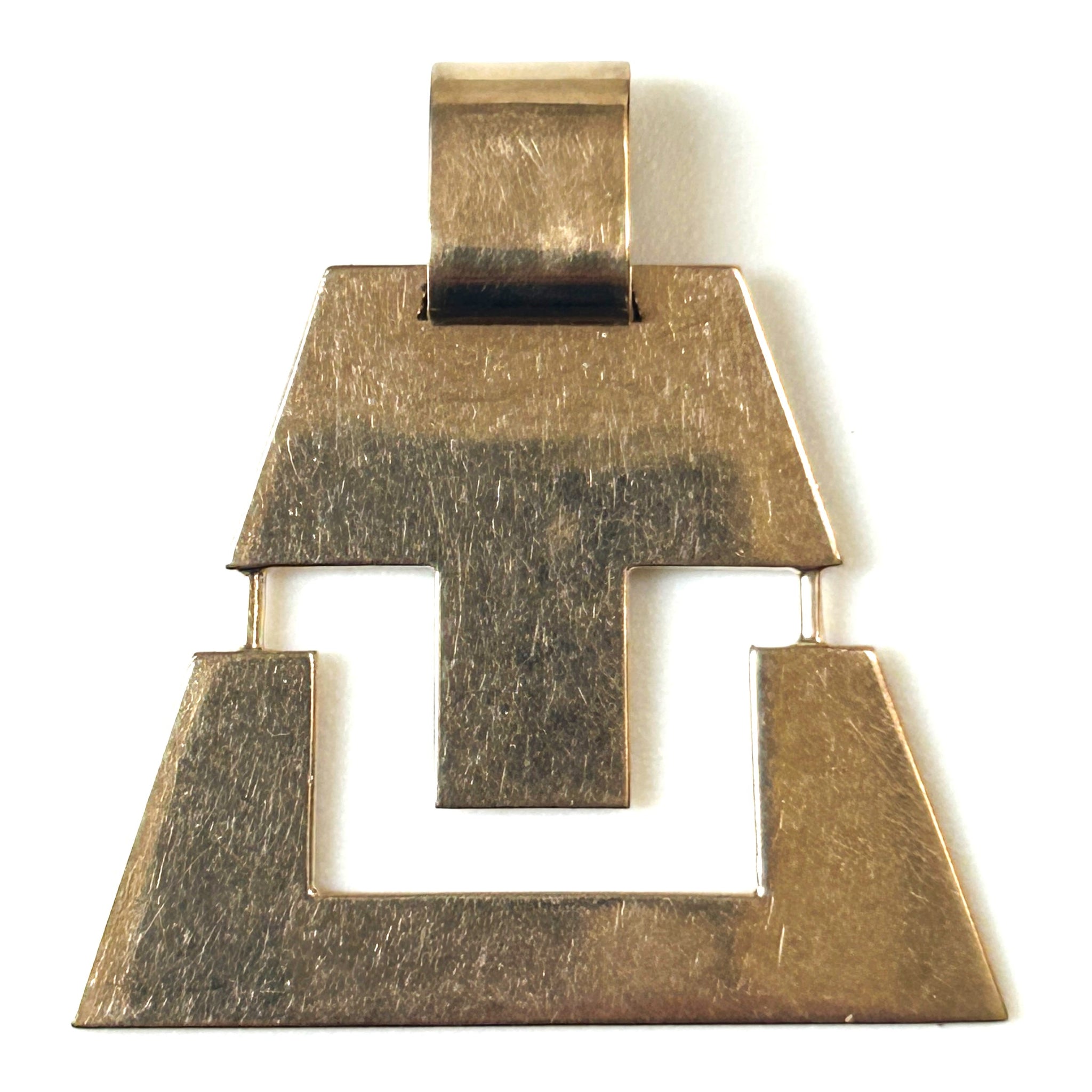Large 9ct Gold Modernist Pendant