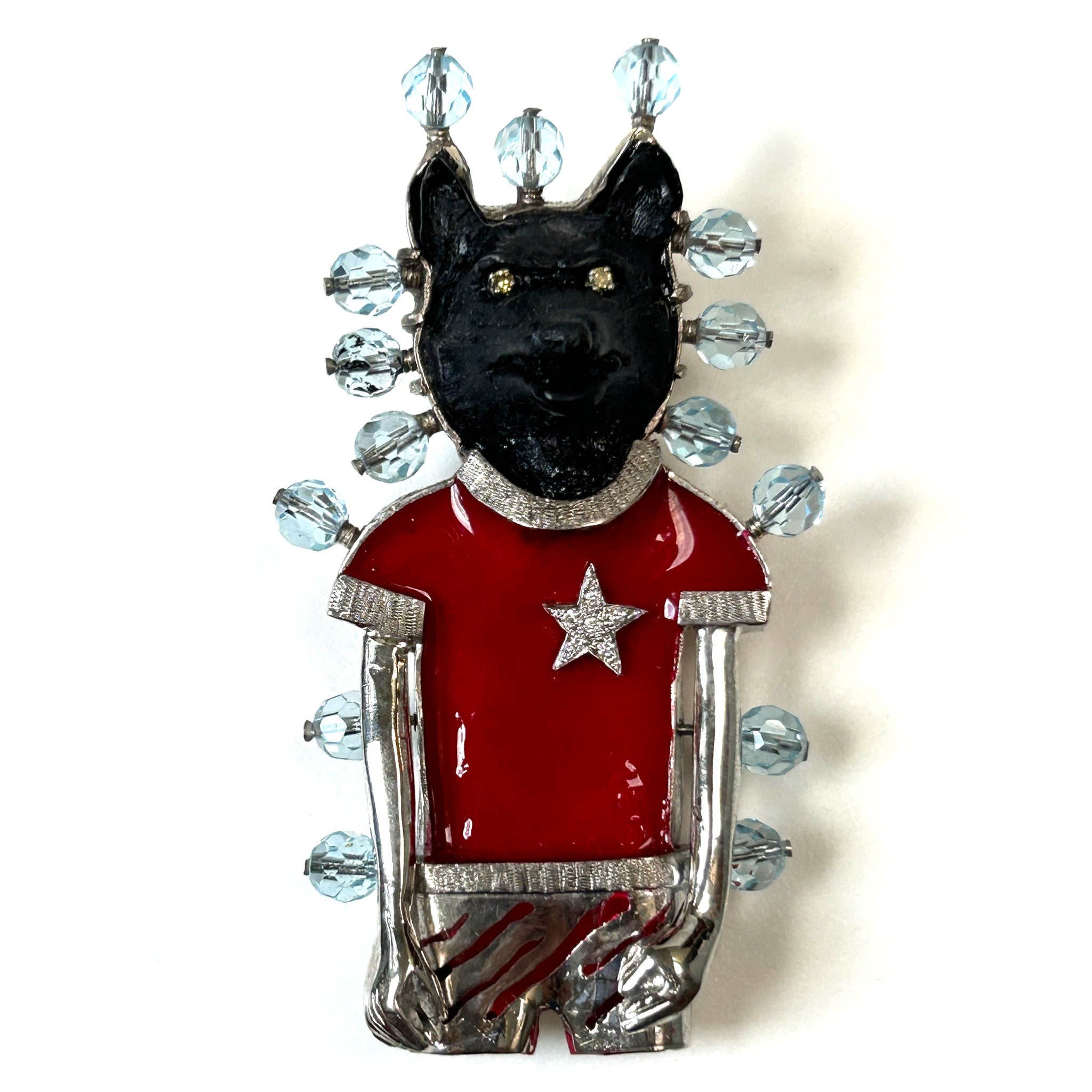 Diana Hyslop 18ct Gold, Diamond and Topaz “Dog Star” Brooch Pendant
