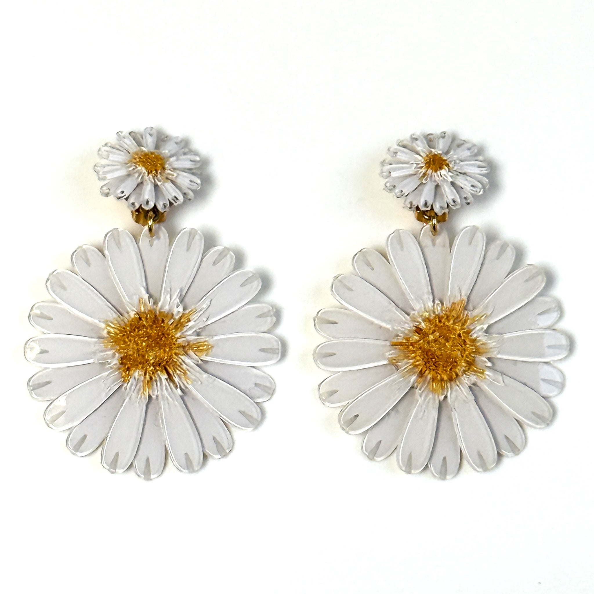 Large Cilea Bijoux Paris “Daisy” Clip-on Earrings