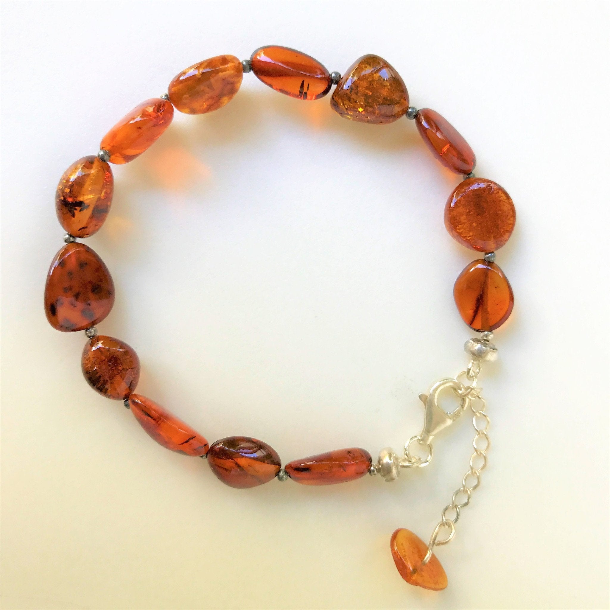 Baroque Amber Bead Bracelet