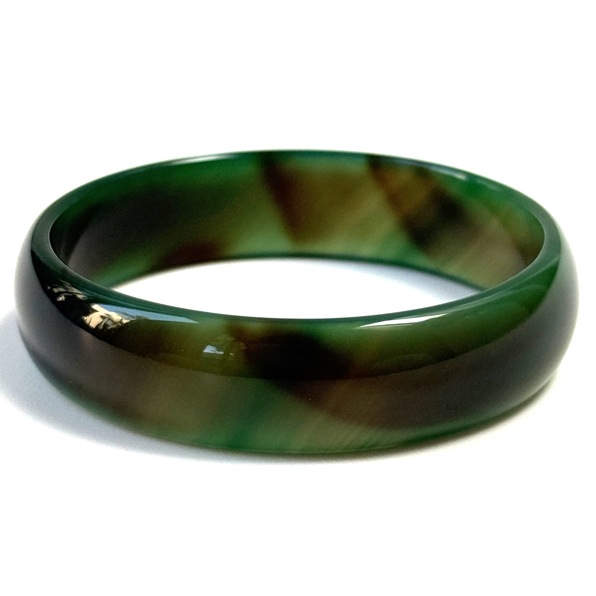 Green Agate Bangle Bracelet