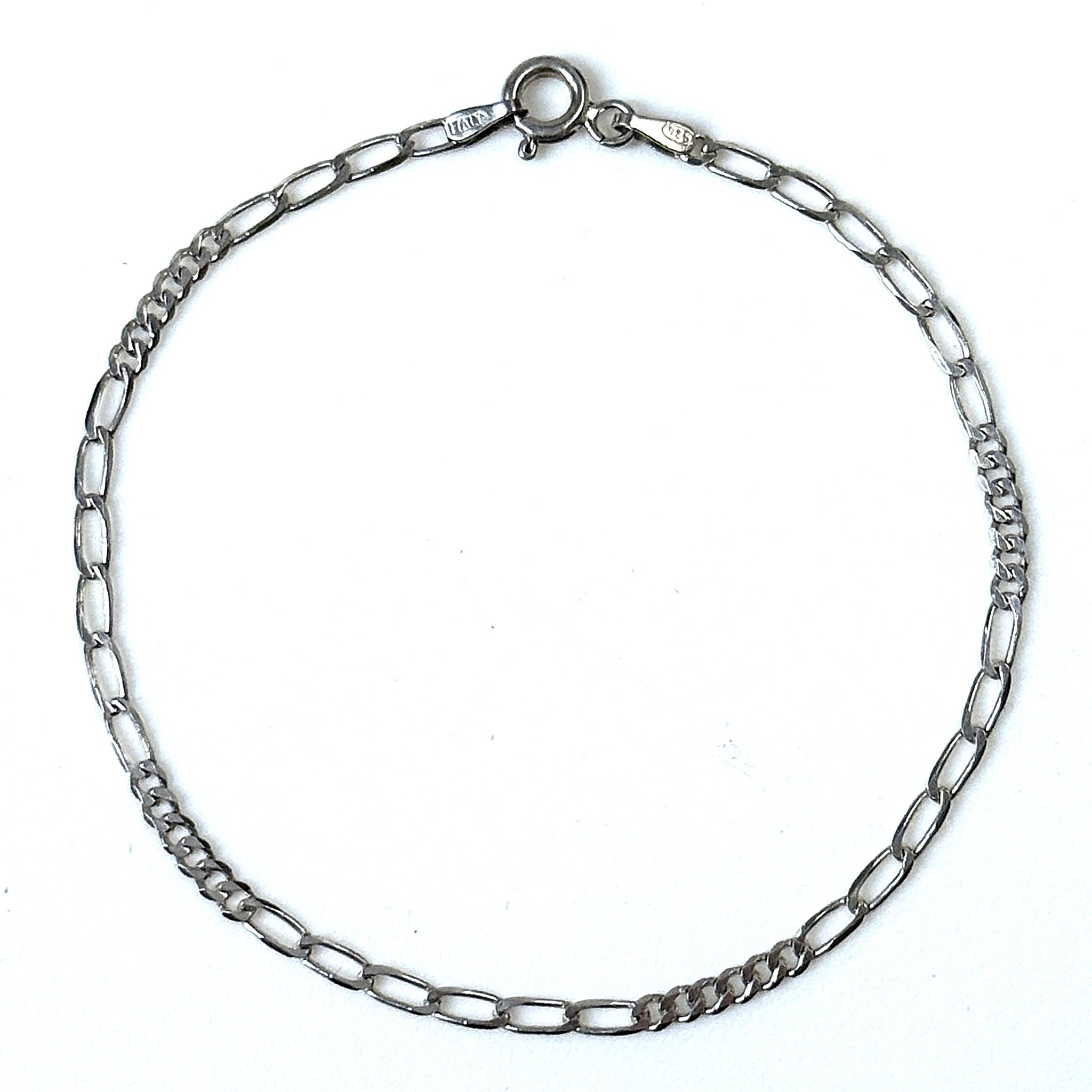 Sterling Silver Figaro-link Bracelet