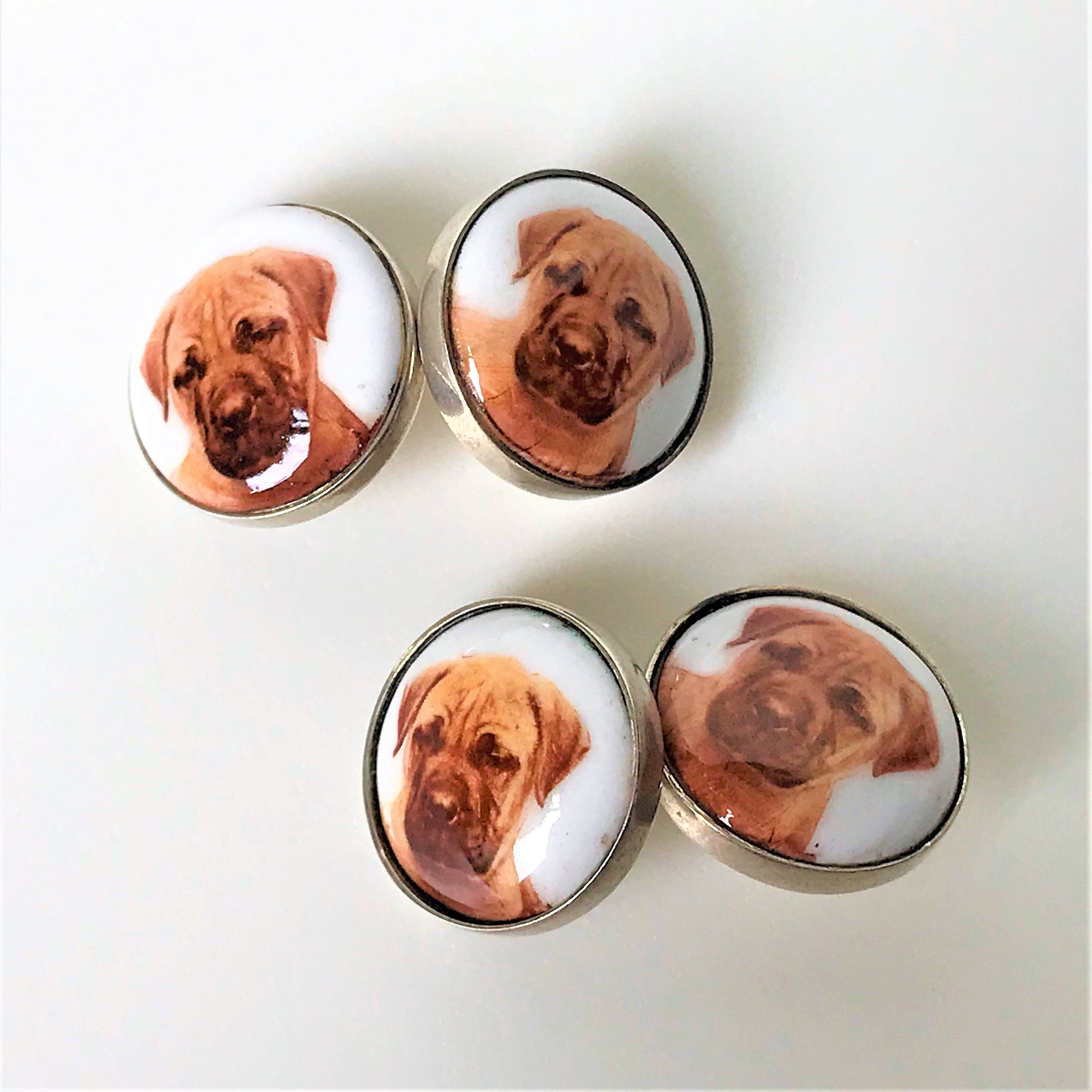 Sterling Silver and Enamel "Boerboel" Cufflinks