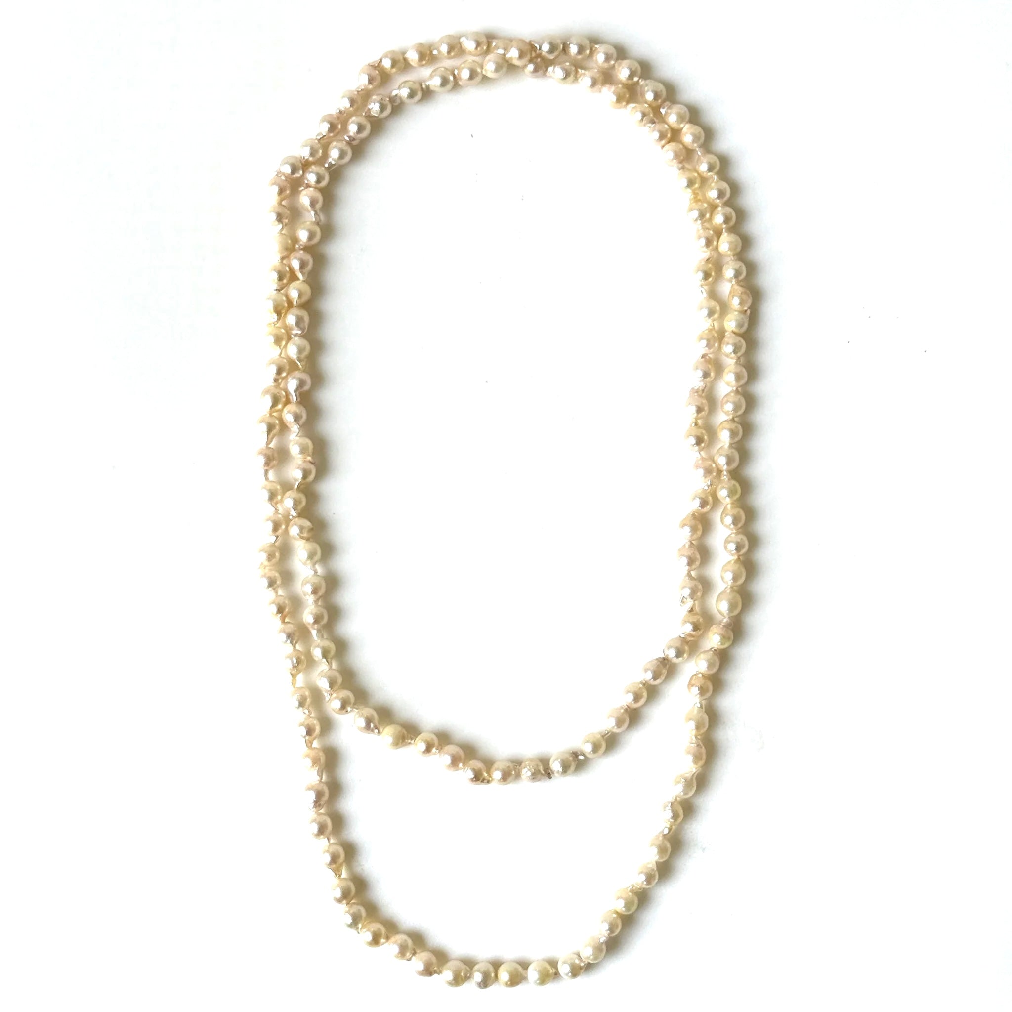 Vintage Semi-Baroque Pearl Opera Necklace