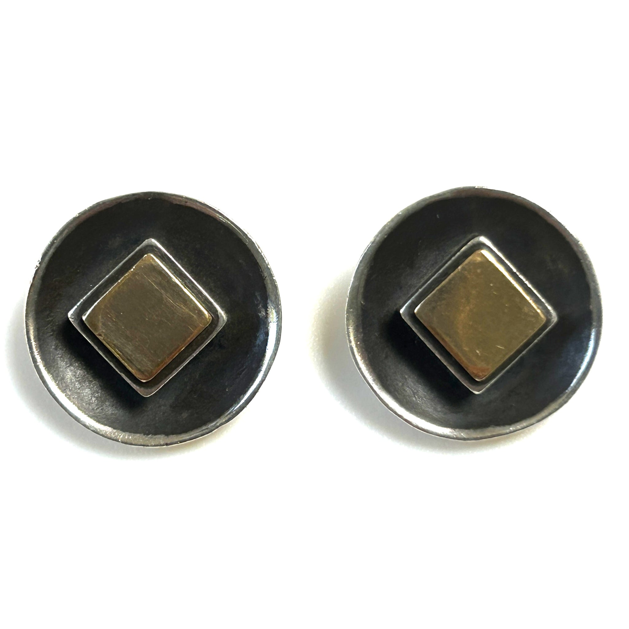 Margaret Richardson Silver and 9ct Gold Clip-on Earrings