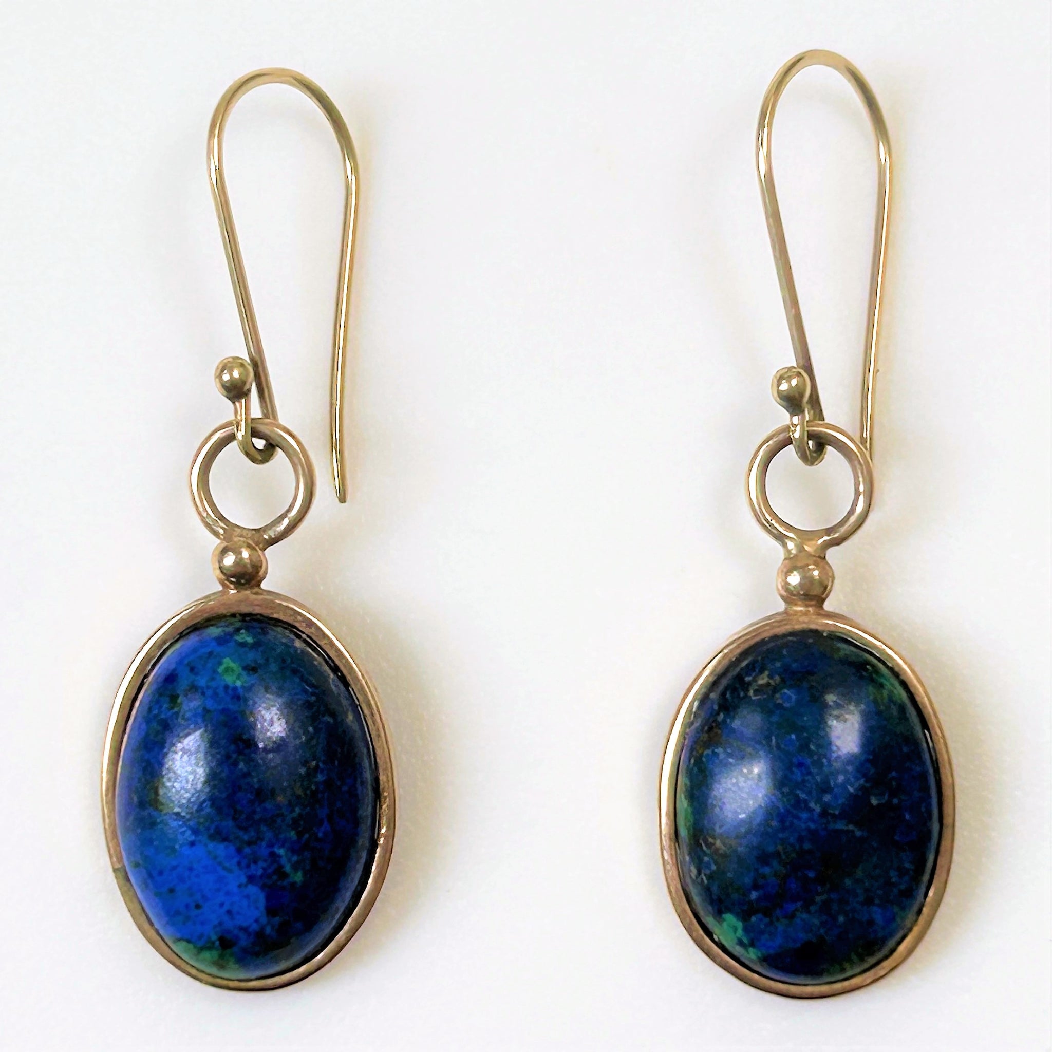 Vintage 9ct Gold and Lapis Lazuli Drop Earrings