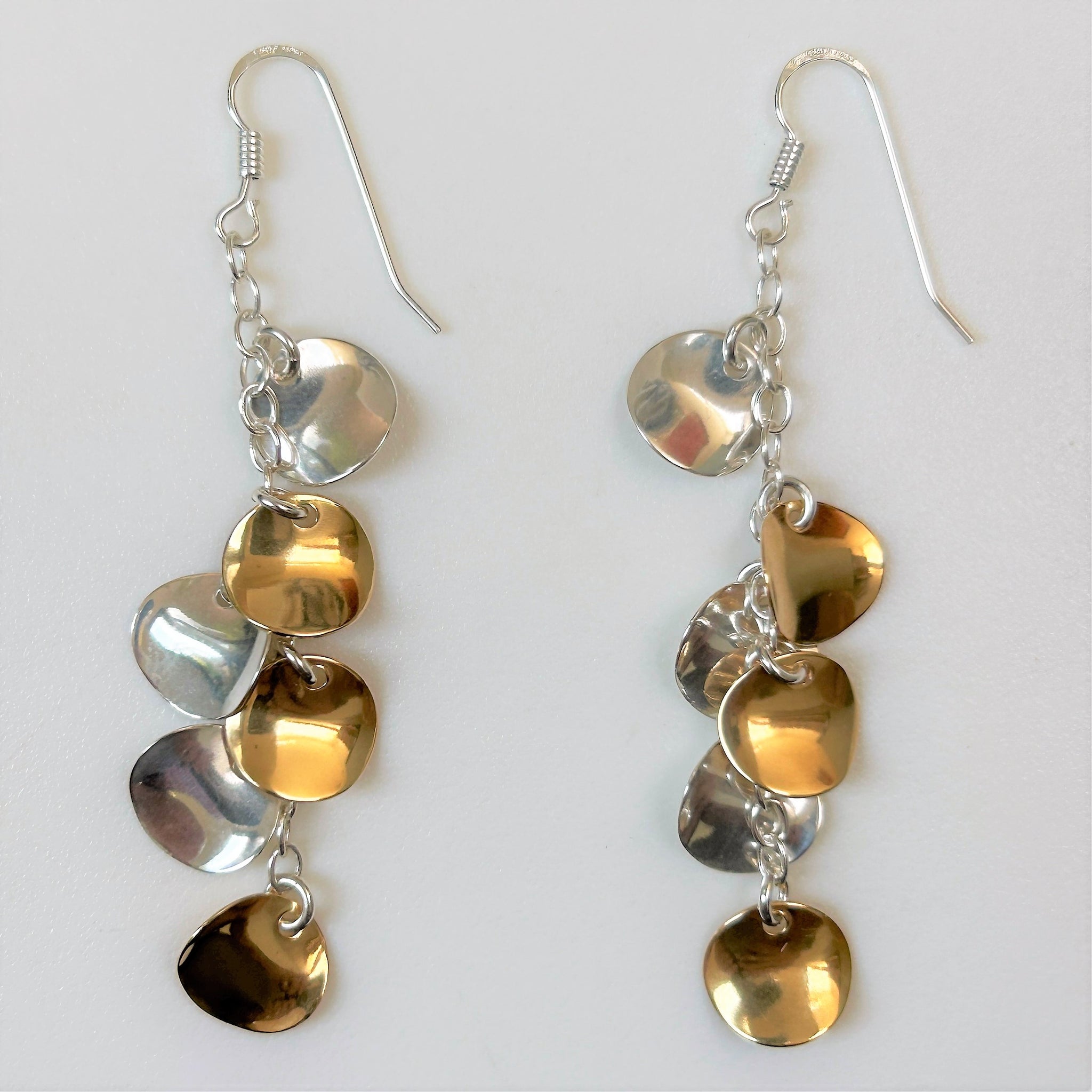 Large Sterling Silver Gilt Drop Earrings