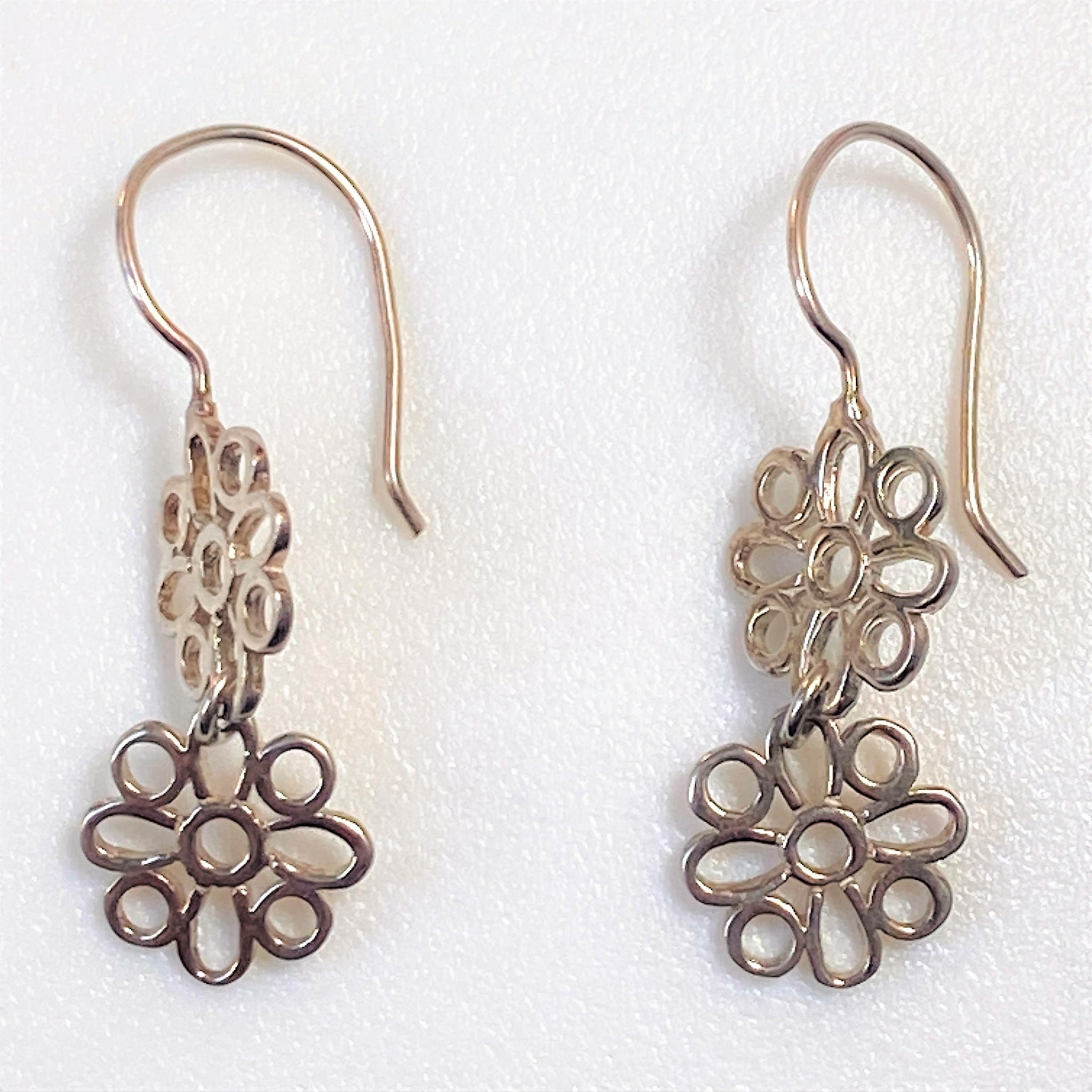 Sterling Silver “Flower” Drop Earrings