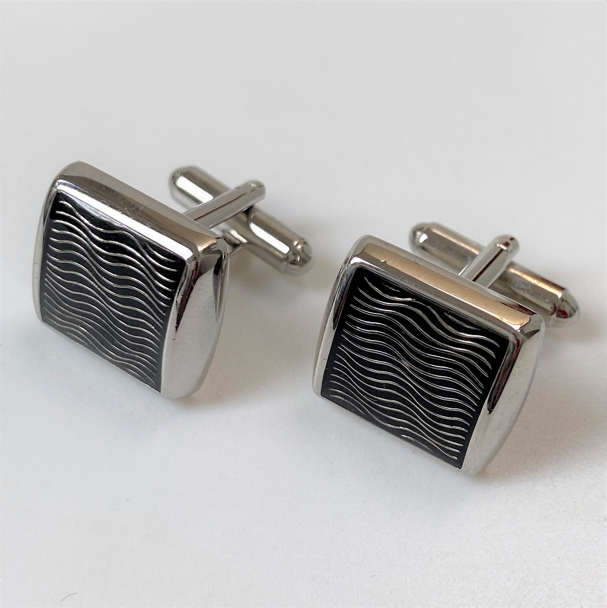 Modern White Metal Cufflinks
