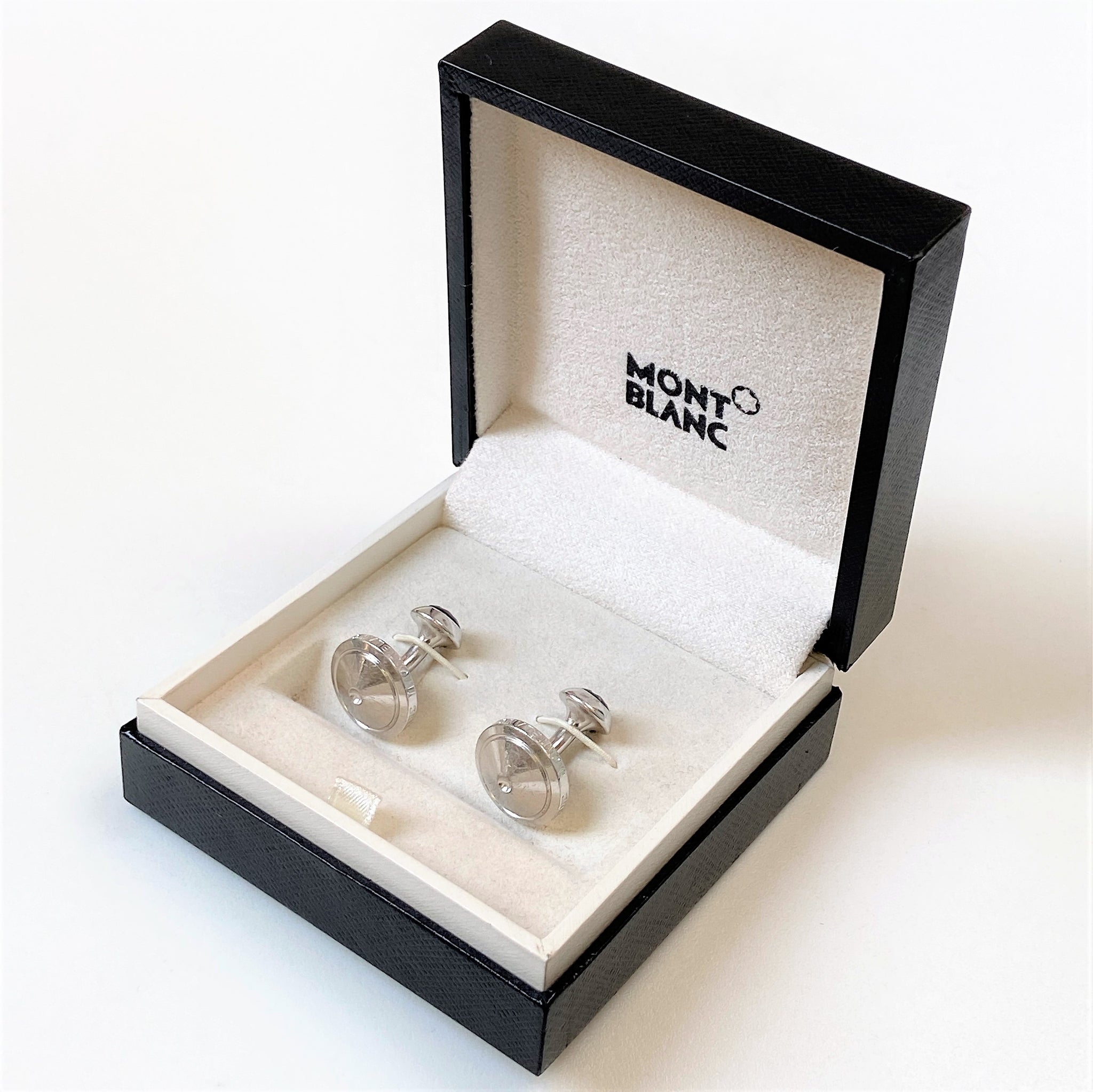 Cased Sterling Silver Mont Blanc Cufflinks
