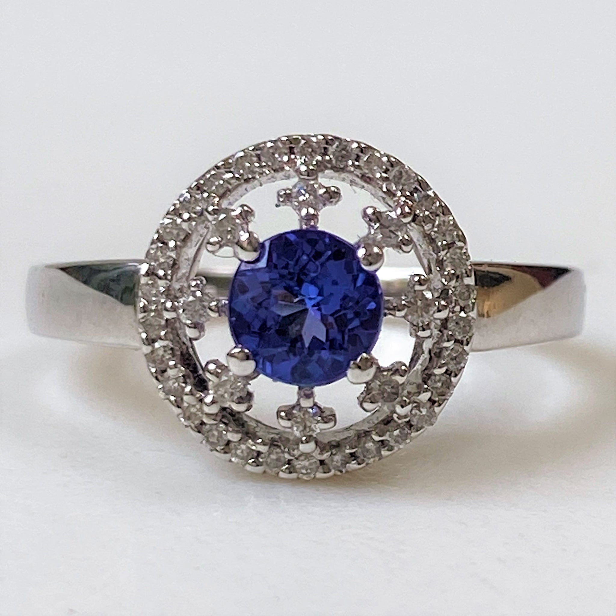 18ct White Gold, Tanzanite and Diamond Ring