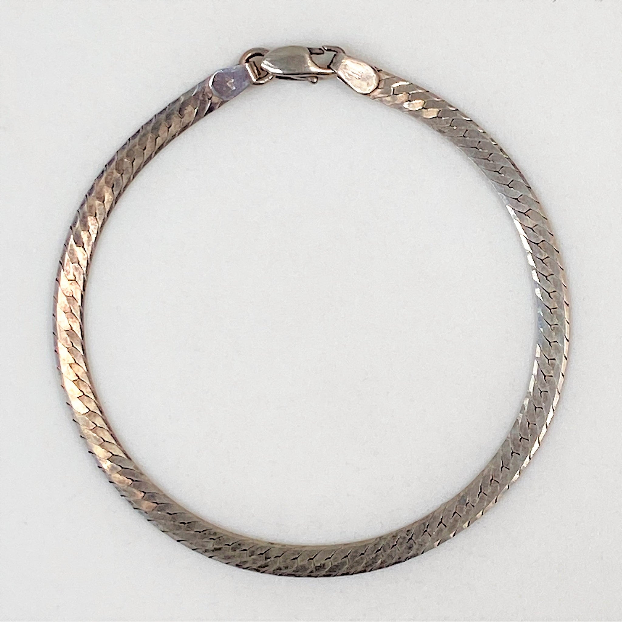 Sterling Silver Flat Snake Chain Bracelet