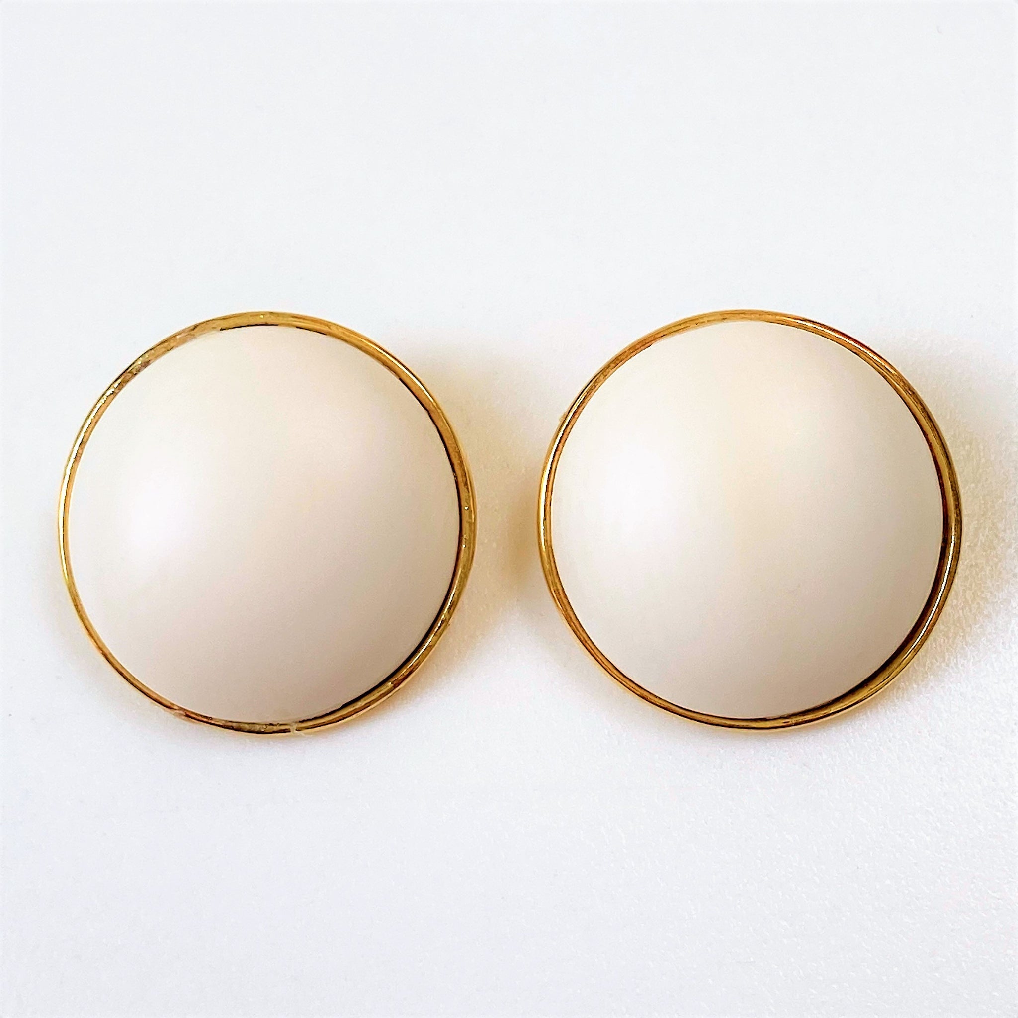 Large Vintage 9ct Gold and Meerschaum Clip-on Earrings