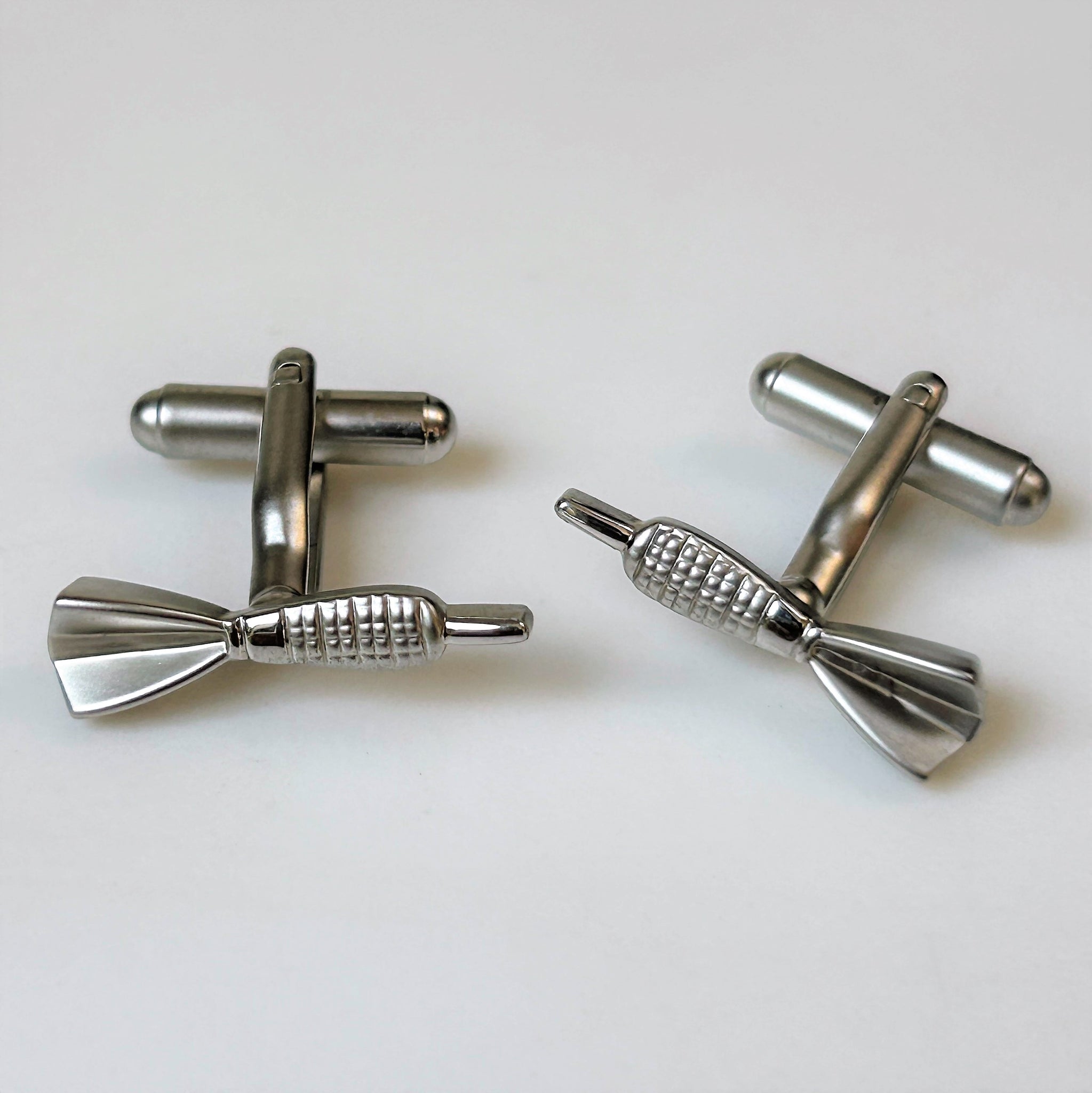 Modern White Metal “Dart” Fashion Cufflinks