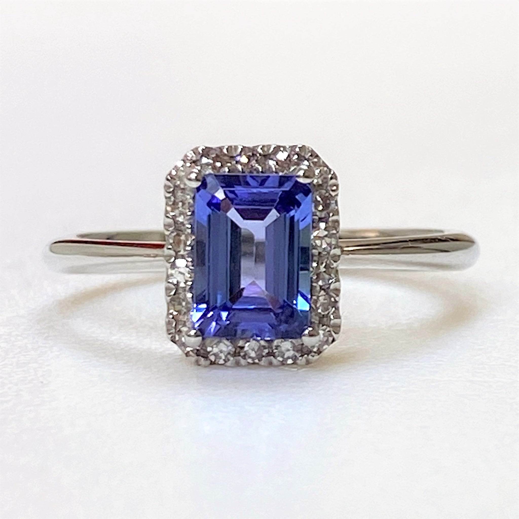 9ct White Gold, Tanzanite and Diamond Ring