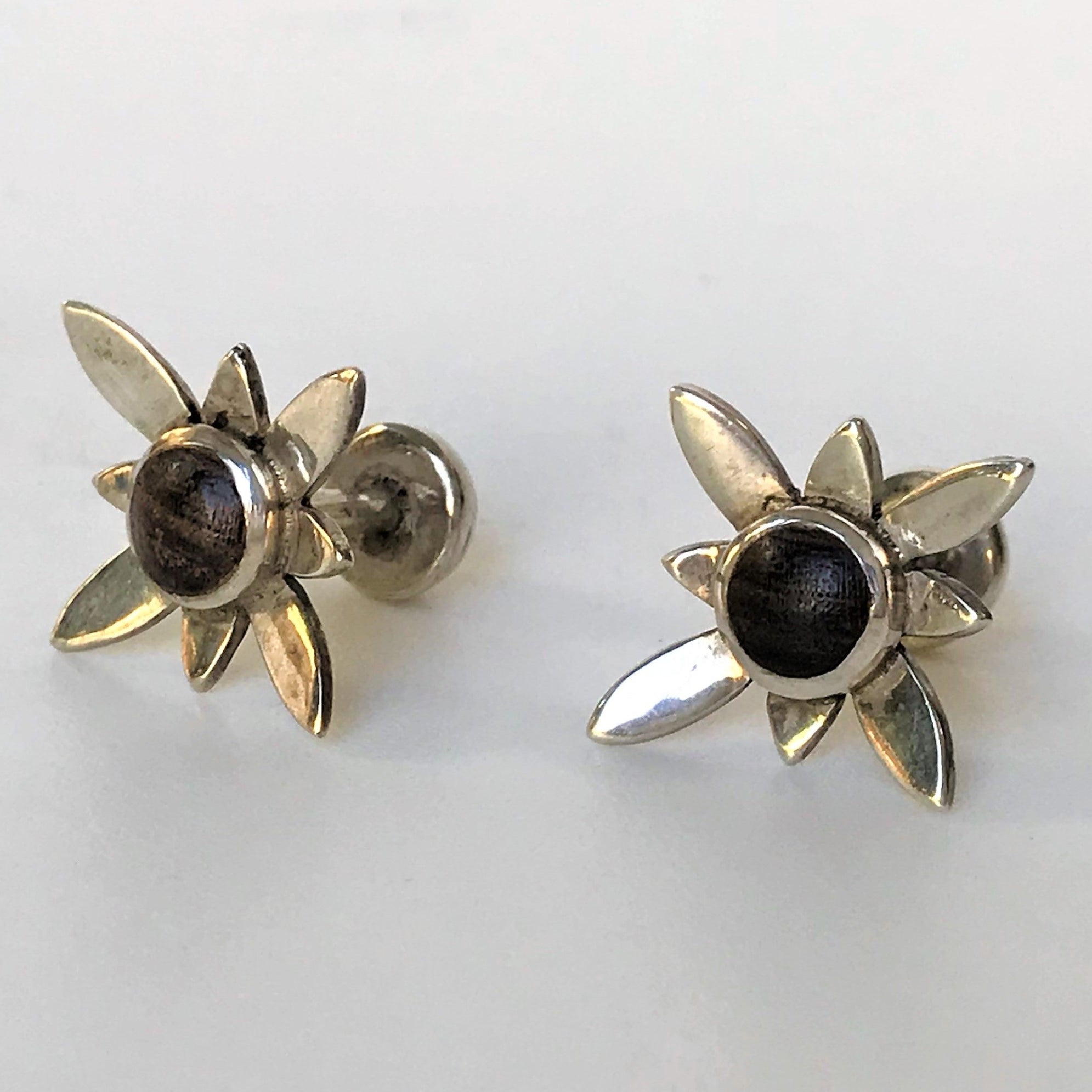Sterling Silver and Zericote Wood Cufflinks