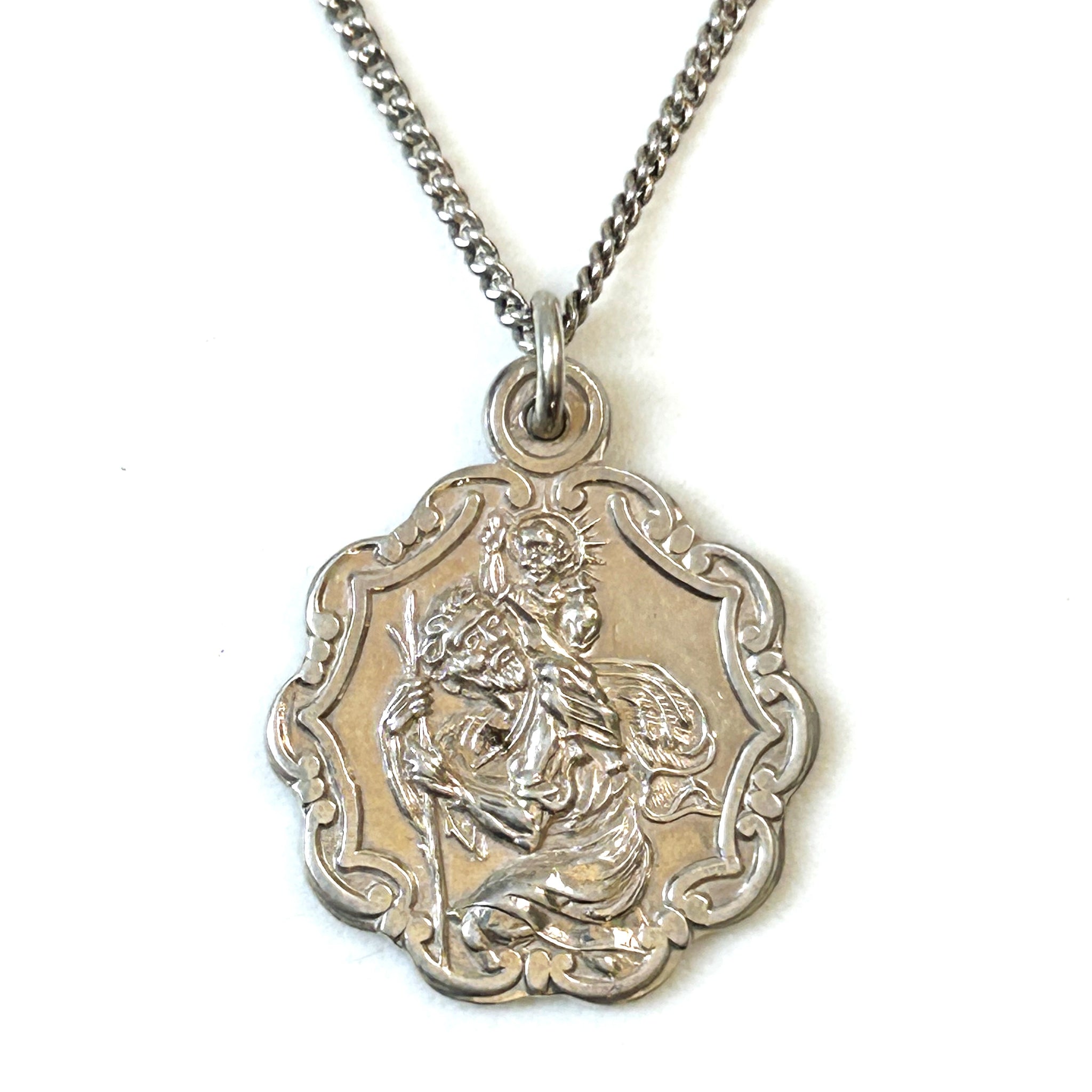 Silver “St Christopher” Pendant on Chain