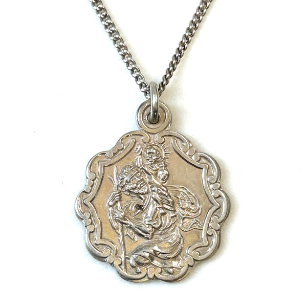 Silver “St Christopher” Pendant on Chain