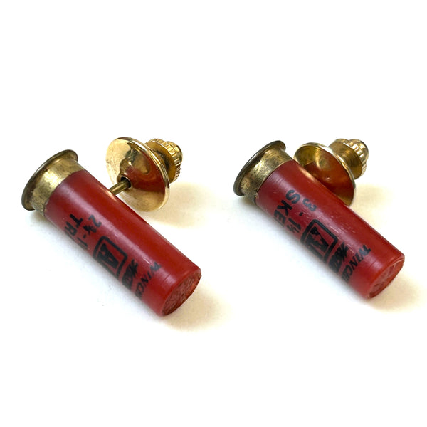 Vintage Brass Winchester Shotgun Cartridge Earrings