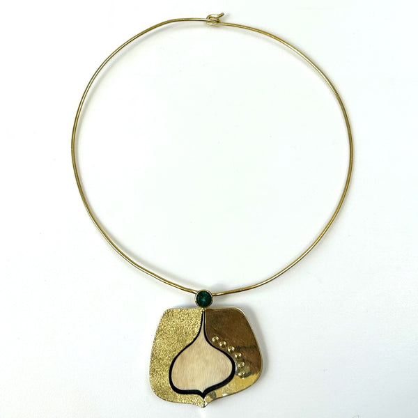 Modernist Peter Cullman 18ct Gold and Sterling Silver Neck Piece