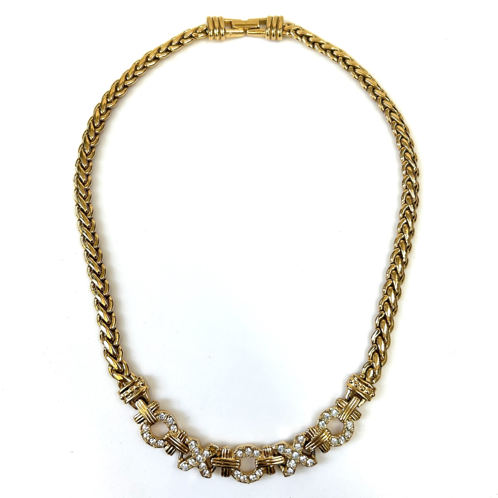 Vintage Goldtone OXO Necklace by Swarovski