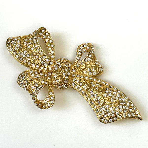 Large Vintage Bow Brooch by Luminance
