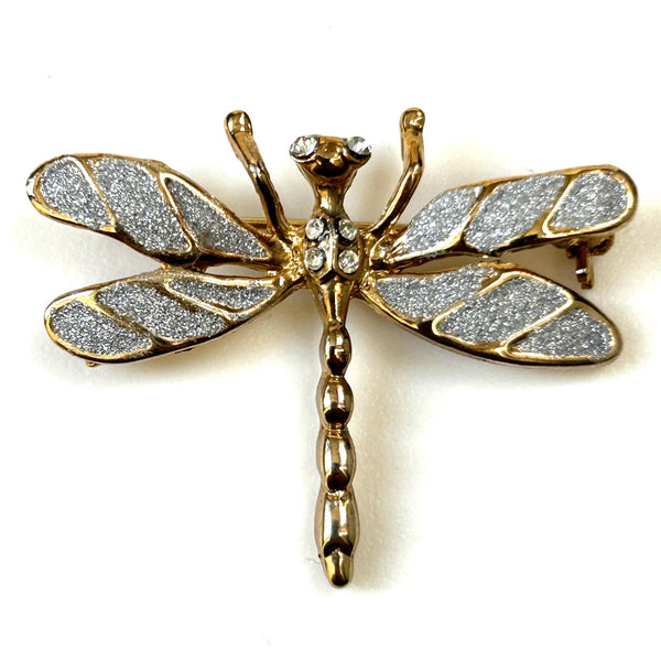 Yellow Metal “Dragonfly” Brooch