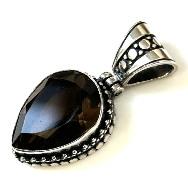 Silver and Smoky Quartz Pendant