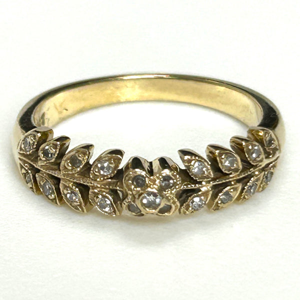 9ct Gold and Diamond “Laurel Wreath” Semi-Eternity Ring