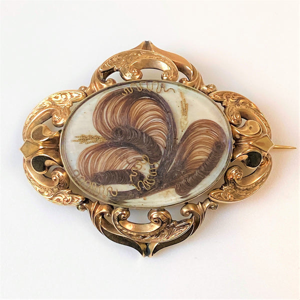 Georgian 9ct Gold Mourning Brooch