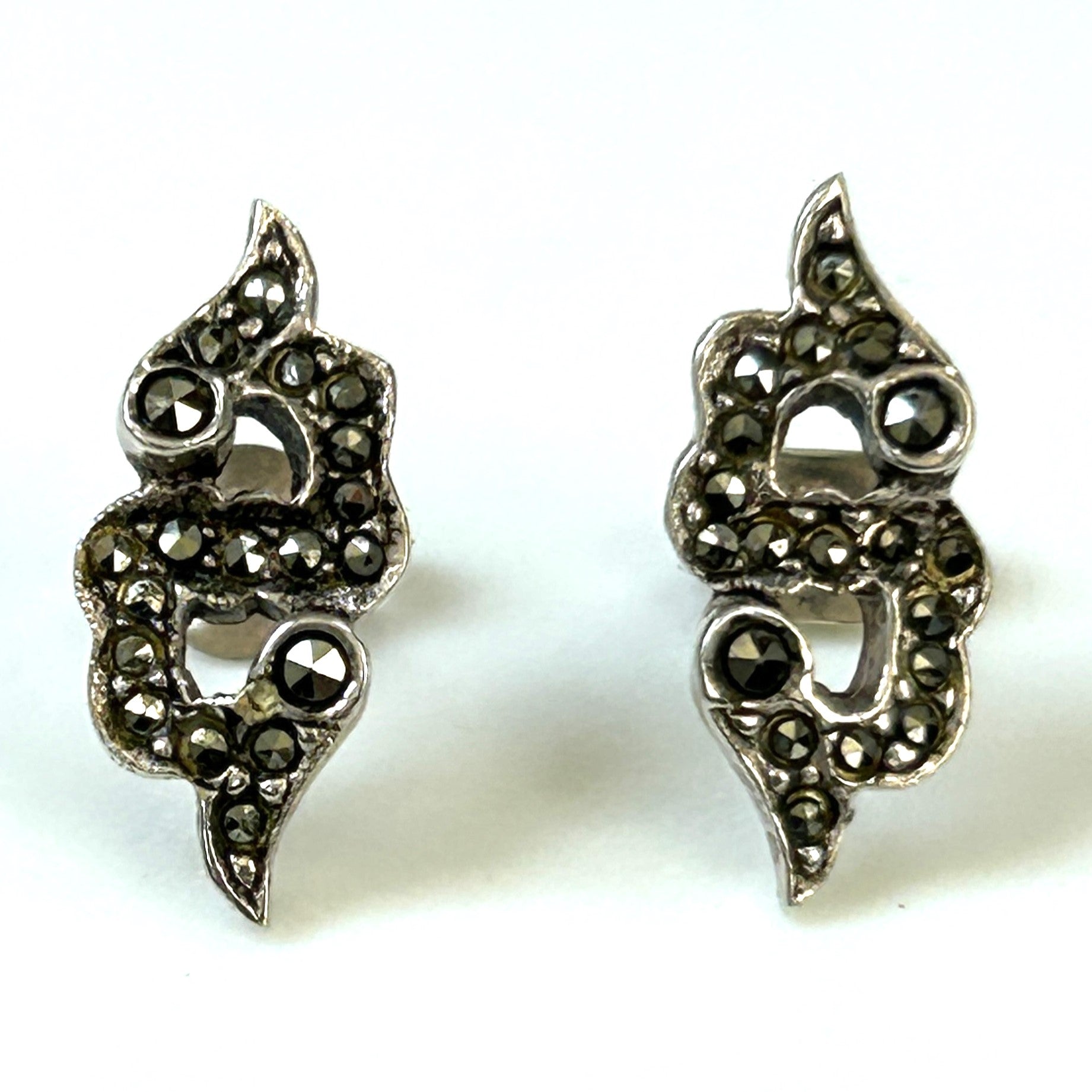 Vintage Silver and Marcasite Stud Earrings
