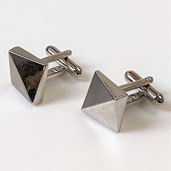 Modern White Metal Cufflinks