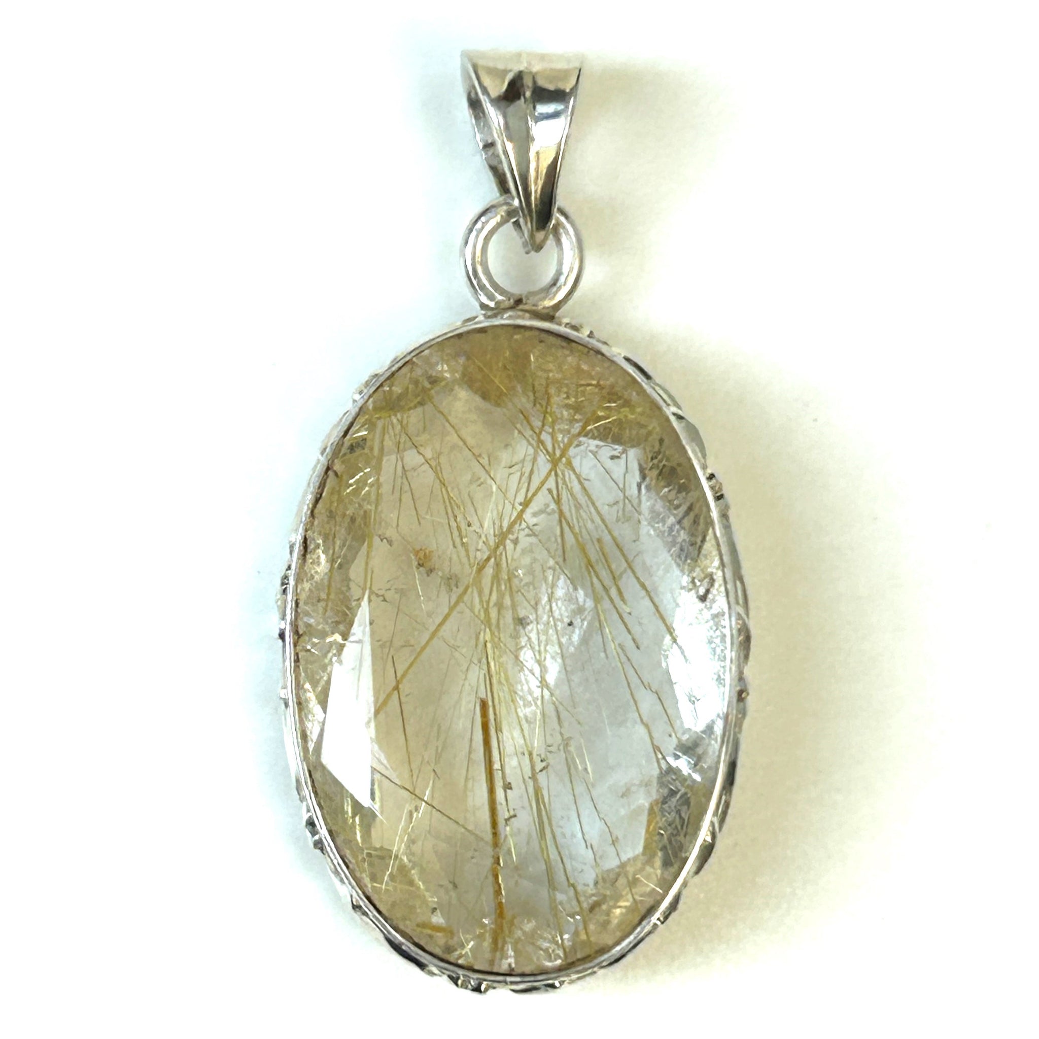 Sterling Silver and Rutilated Quartz Pendant