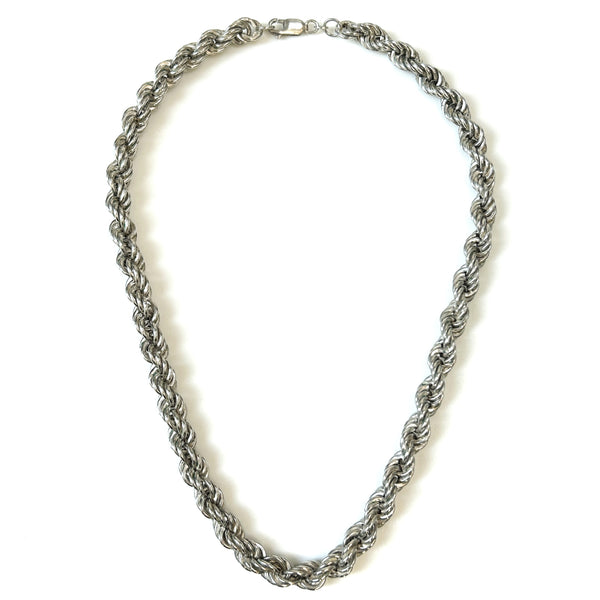 Silver Rope-Twist Chain Necklace