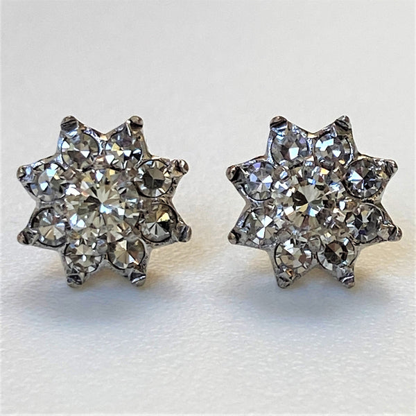 Vintage 14ct White Gold and Diamond Stud Earrings