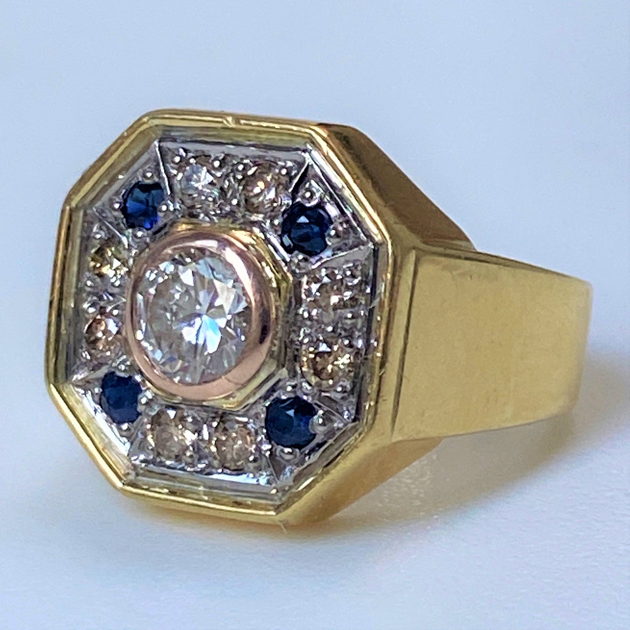 Vintage 18ct Gold, Diamond and Sapphire Ring