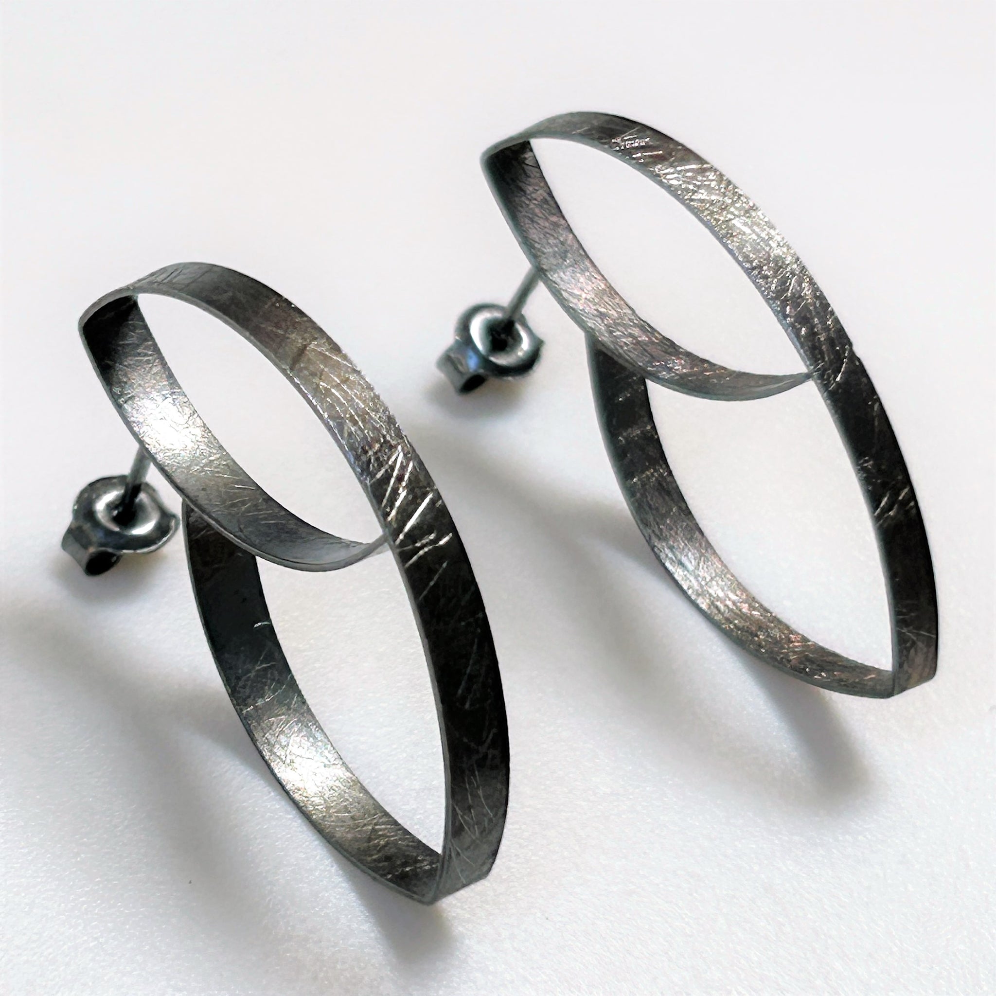 Designer Oxidised Silver Earrings by Buchwic, Poland