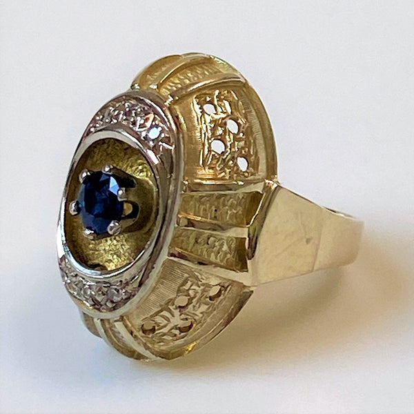 14ct Gold, Sapphire and Diamond Dress Ring