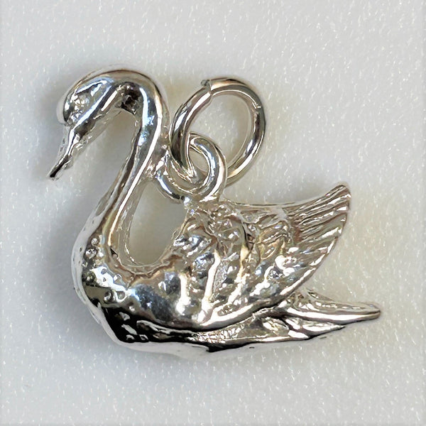 Miniature Silver “Swan” Charm Pendant